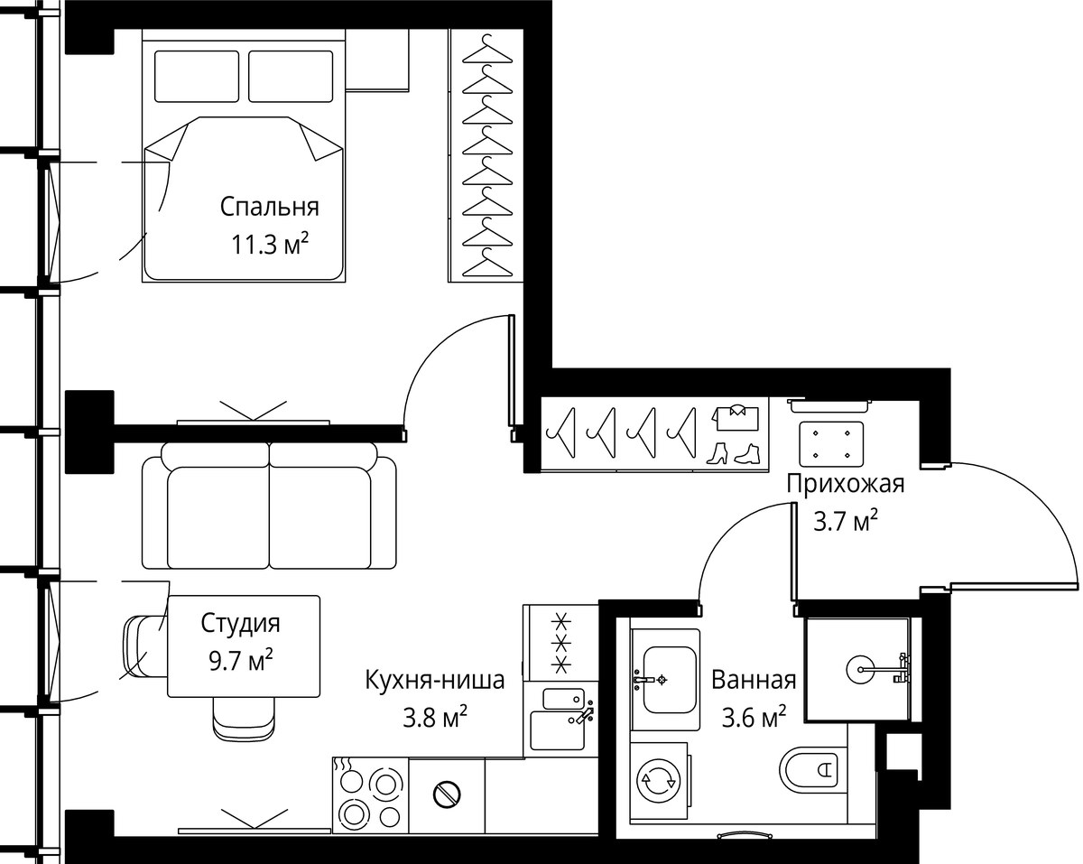 Планировка 32.1 м²