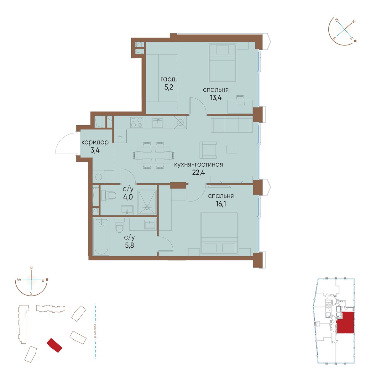 Планировка 70.3 м²