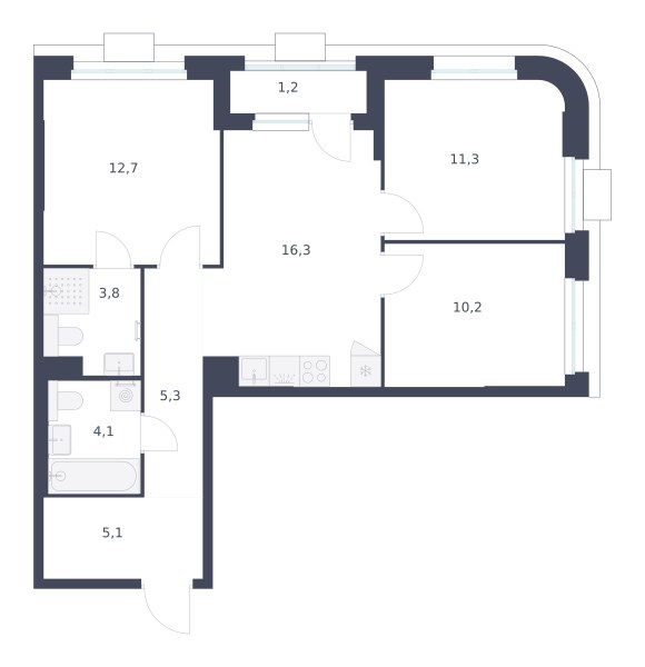 Планировка 70.0 м²