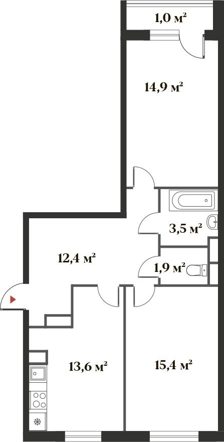 Планировка 62.0 м²