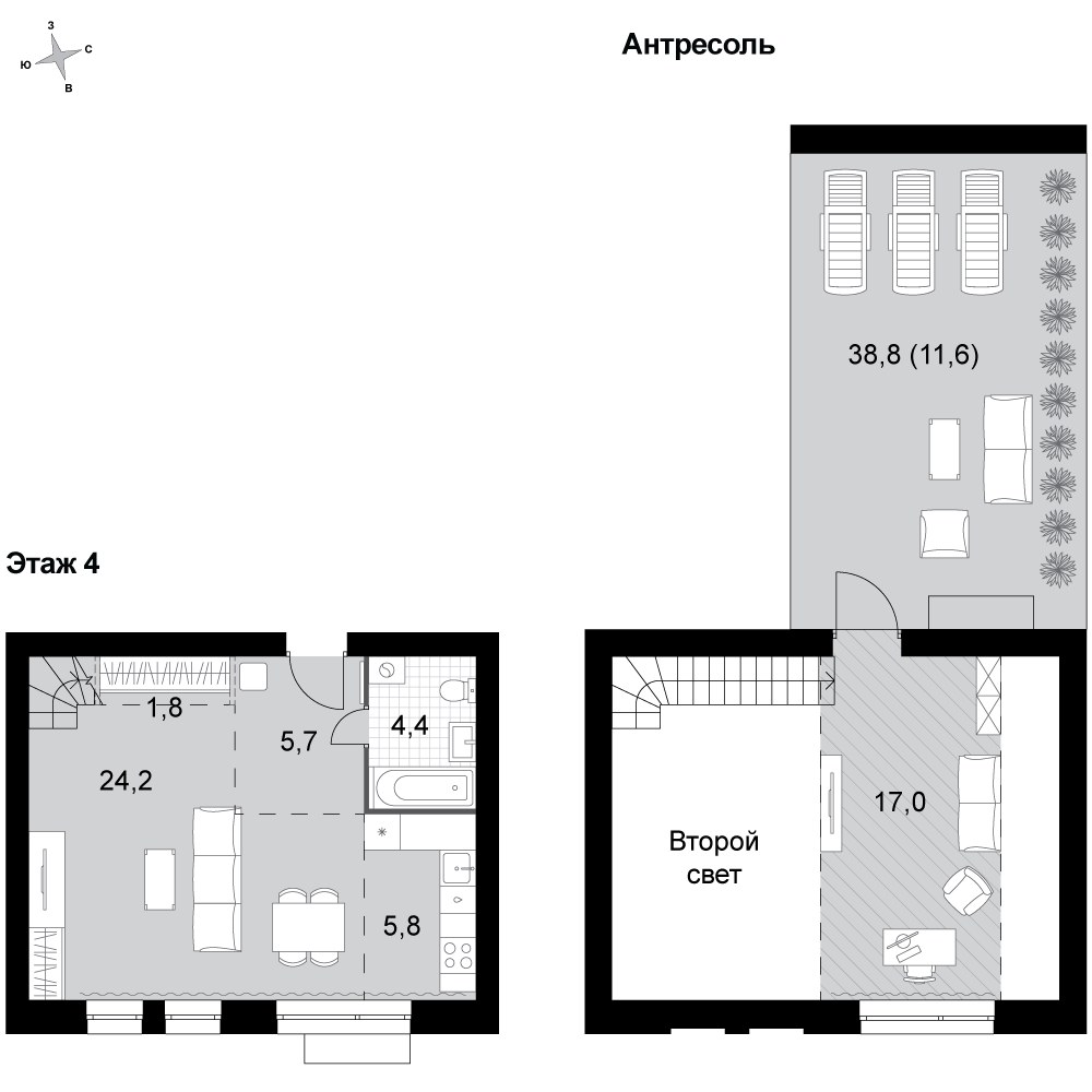 Планировка 70.5 м²
