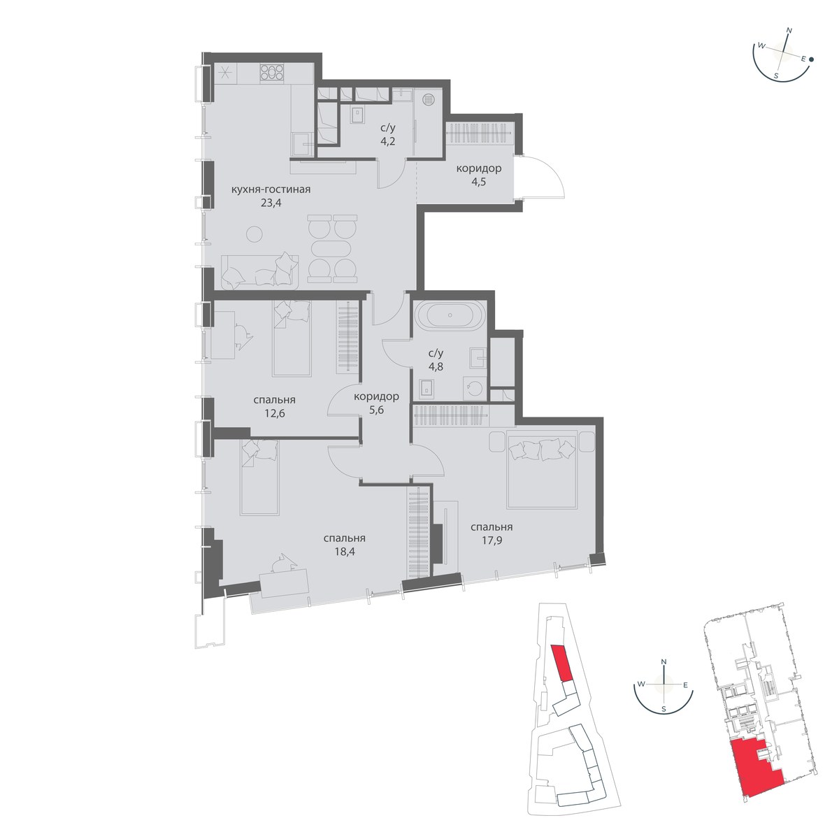 Планировка 91.4 м²