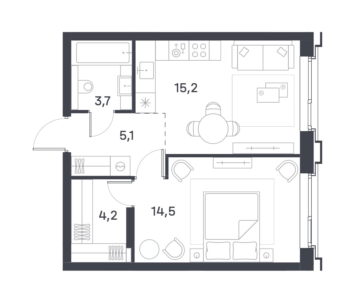 Планировка 40.2 м²
