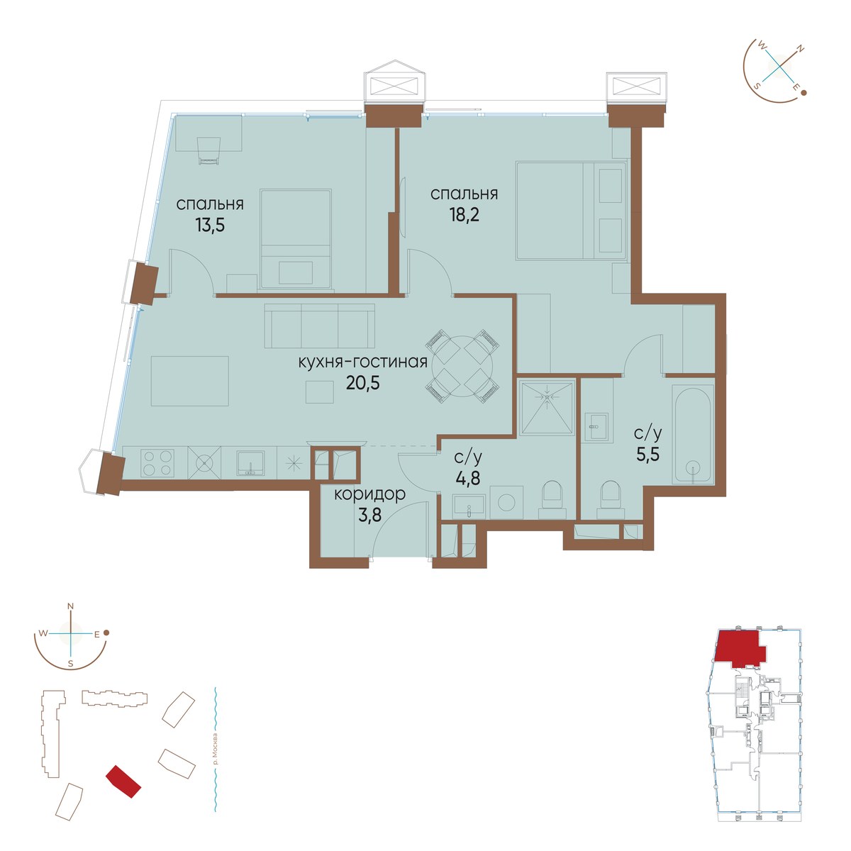Планировка 66.3 м²