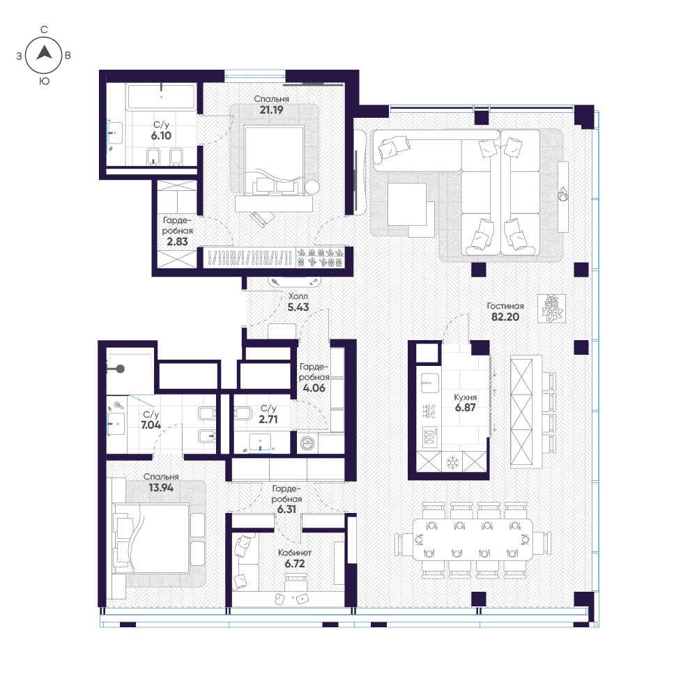 Планировка 168.7 м²