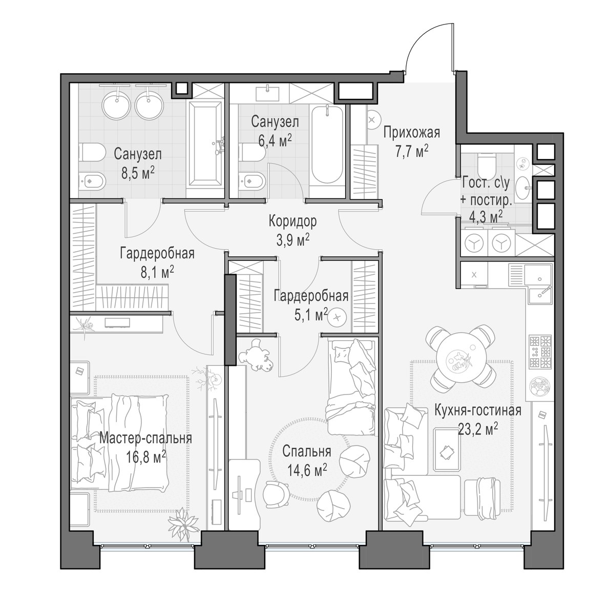 Планировка 99.0 м²