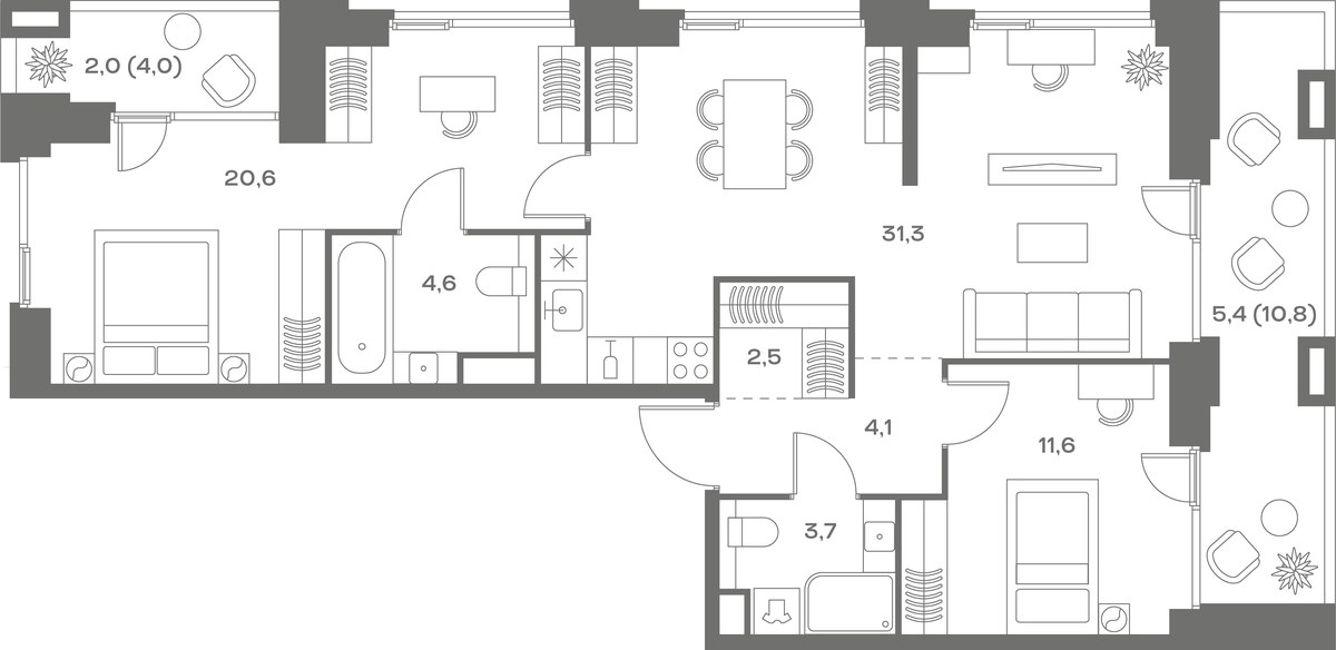 Планировка 85.8 м²