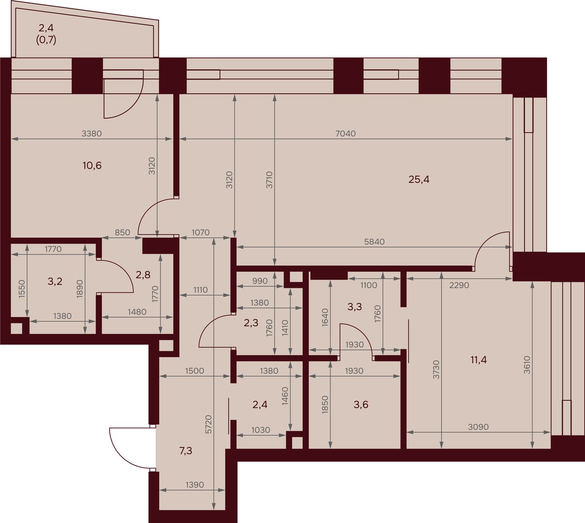 Планировка 72.5 м²