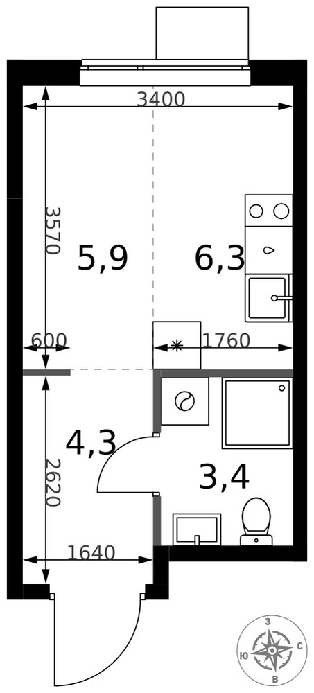 Планировка 19.9 м²
