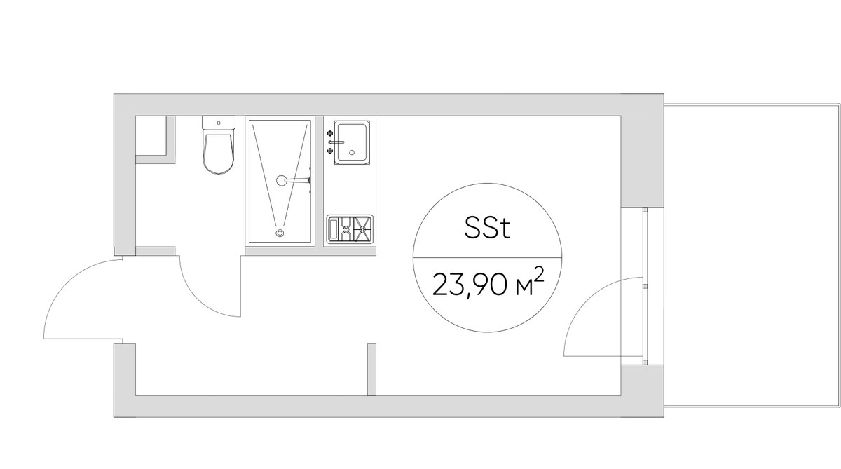 Планировка 23.9 м²
