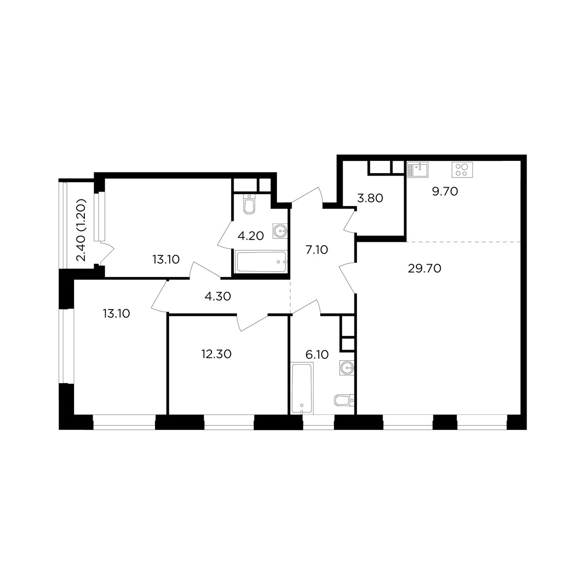 Планировка 104.6 м²