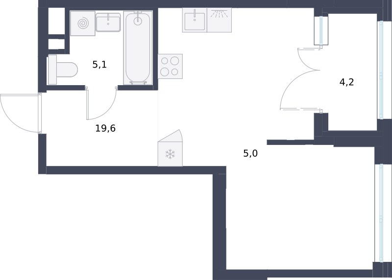 Планировка 35.6 м²