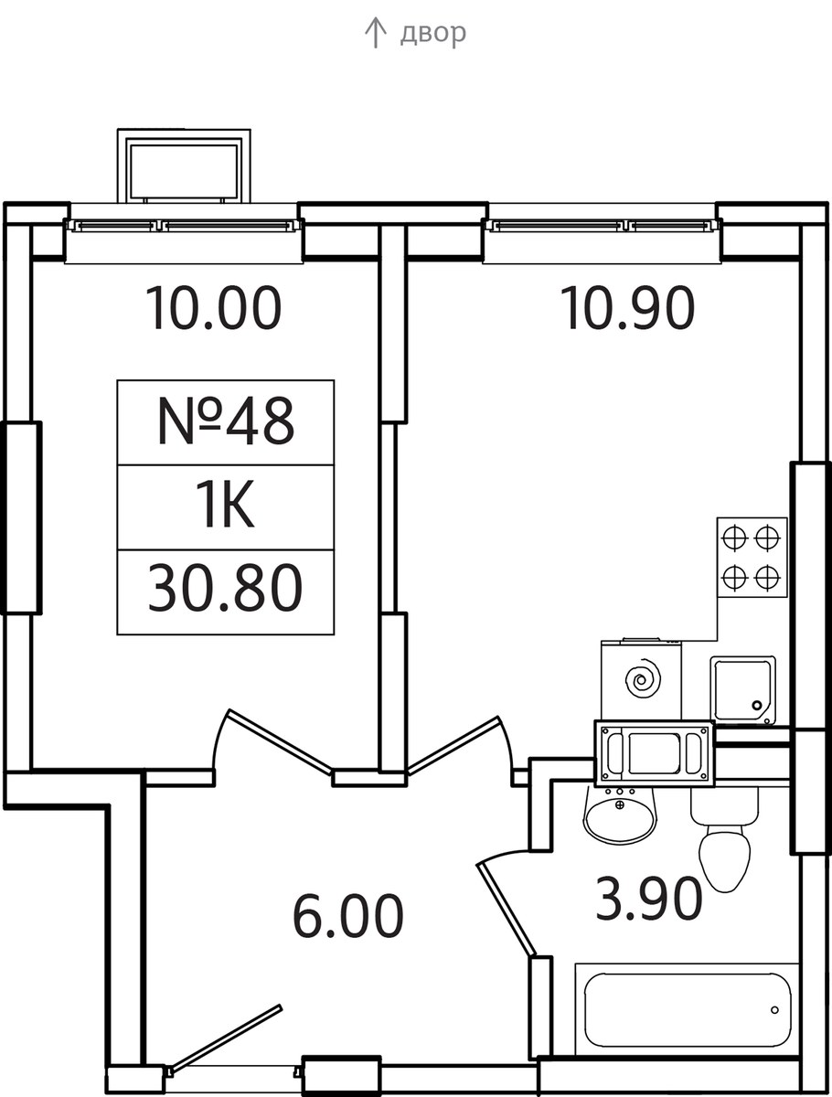 Планировка 30.8 м²