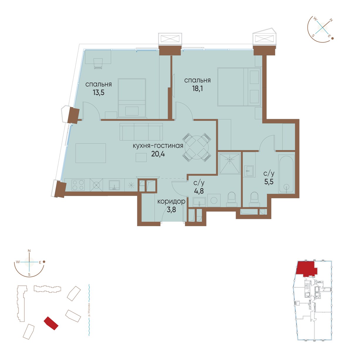 Планировка 66.1 м²