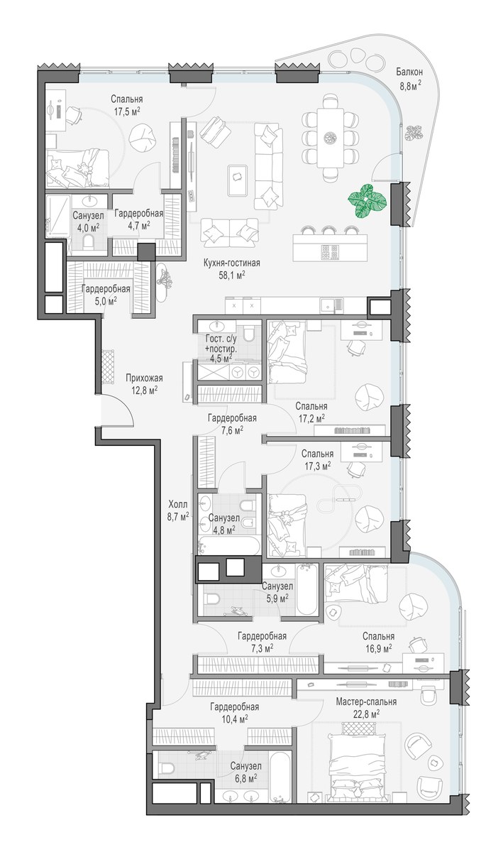 Планировка 234.1 м²