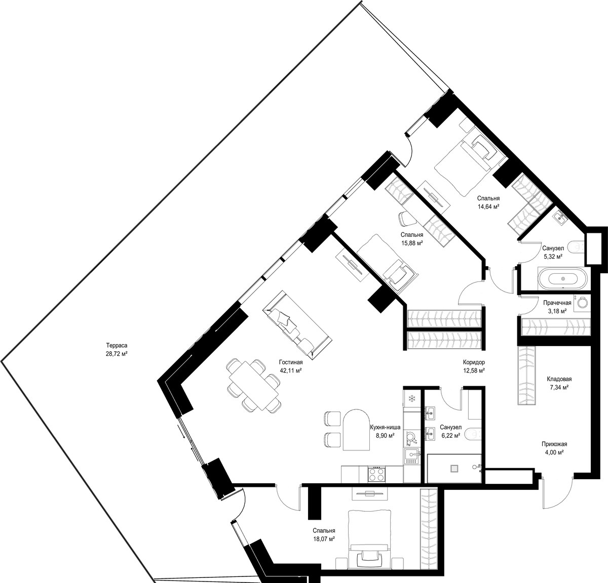 Планировка 166.96 м²
