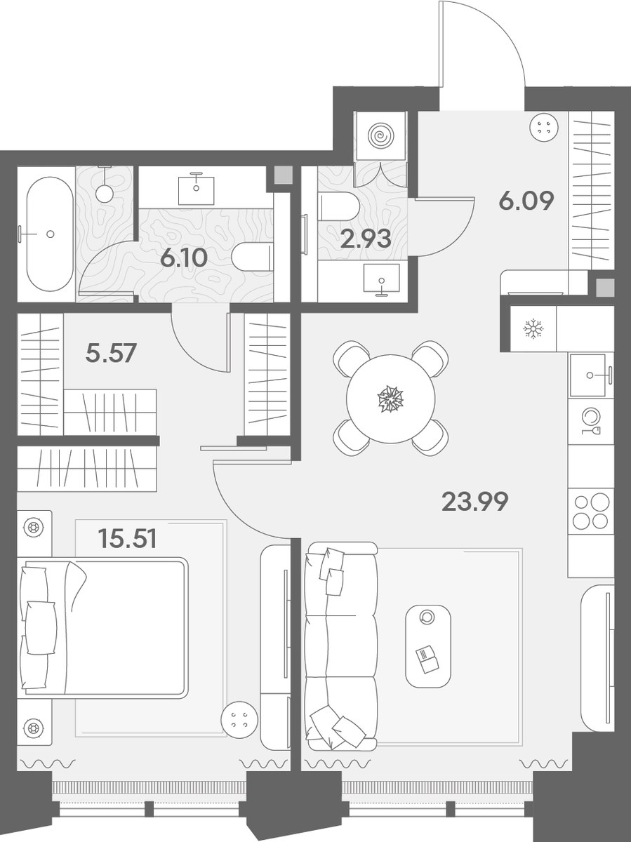 Планировка 60.19 м²