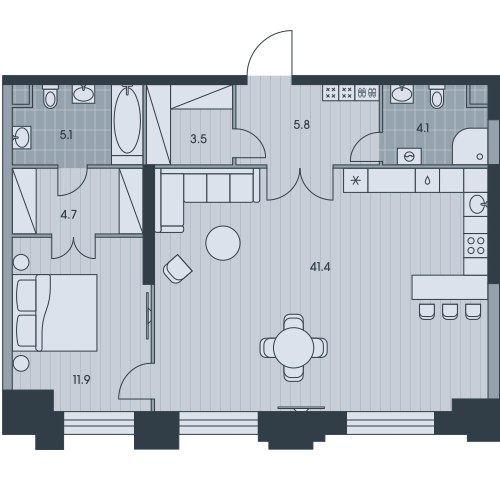 Планировка 76.3 м²