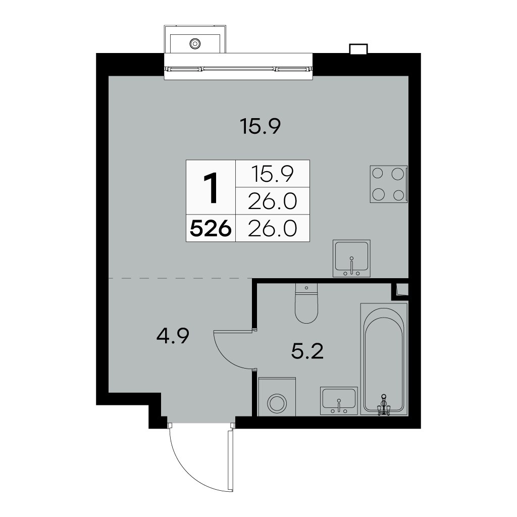 Планировка 26.0 м²