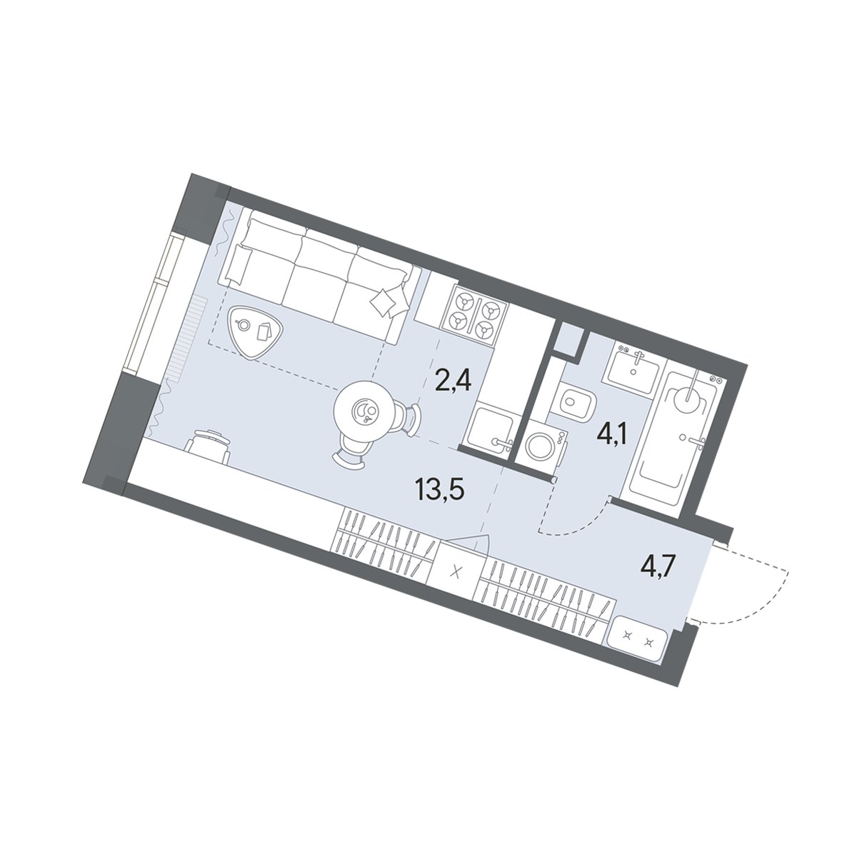 Планировка 24.7 м²