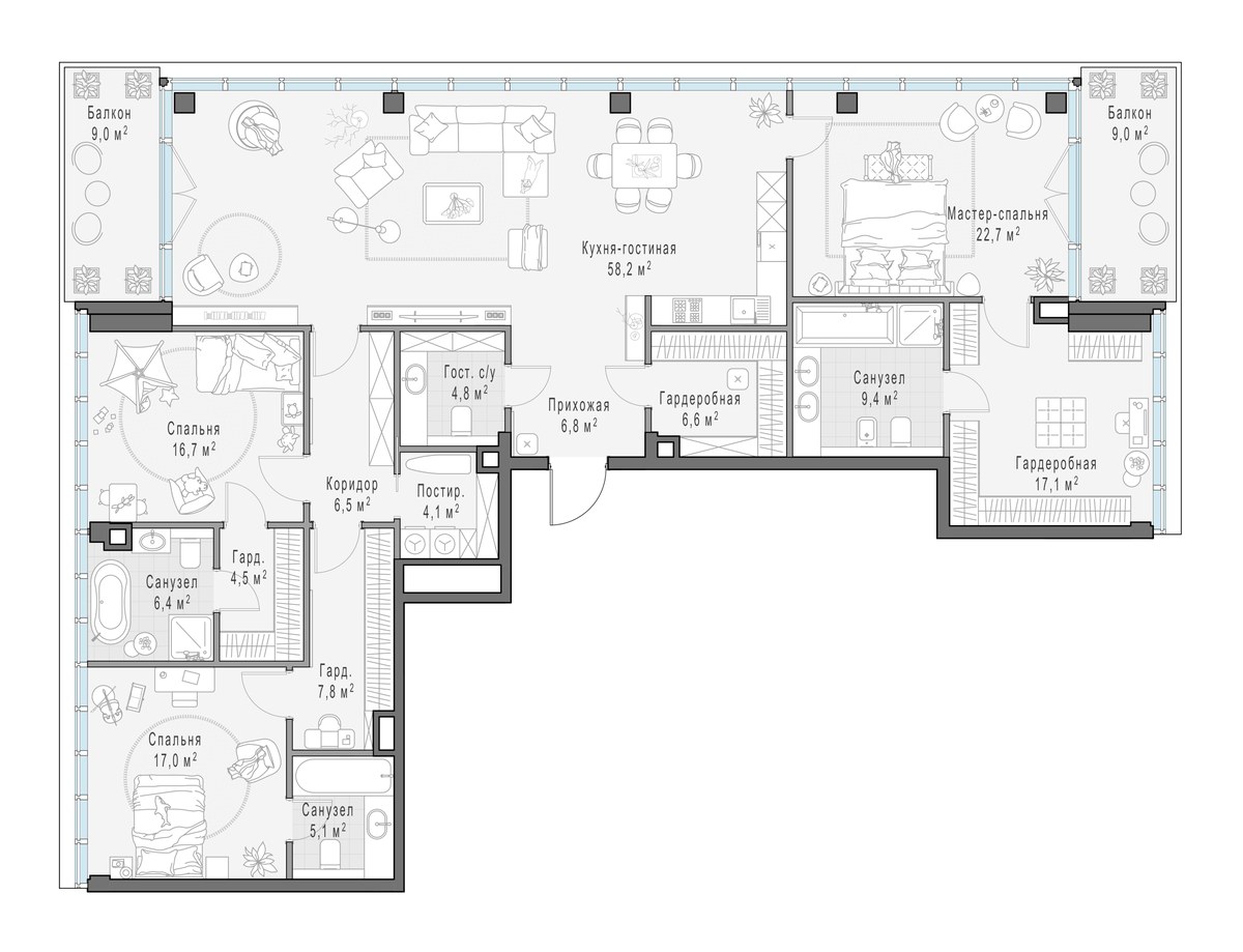 Планировка 199.2 м²