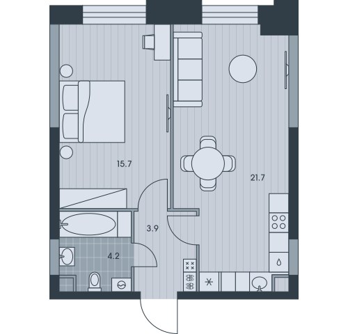 Планировка 45.5 м²