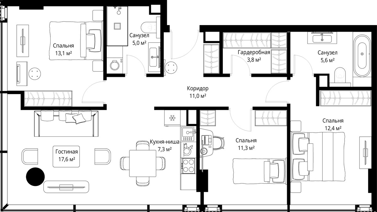 Планировка 88.2 м²