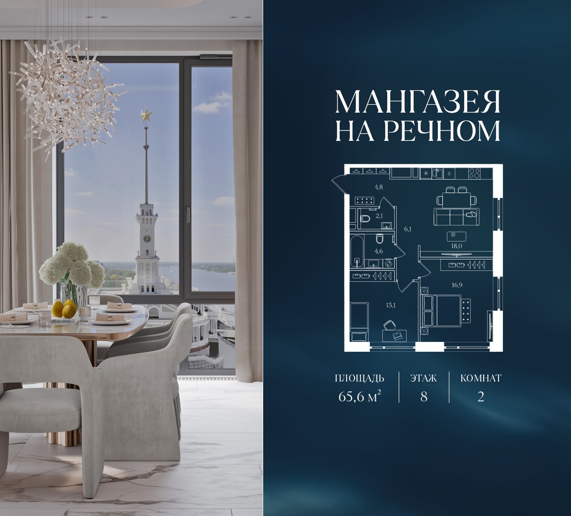 Планировка 65.6 м²