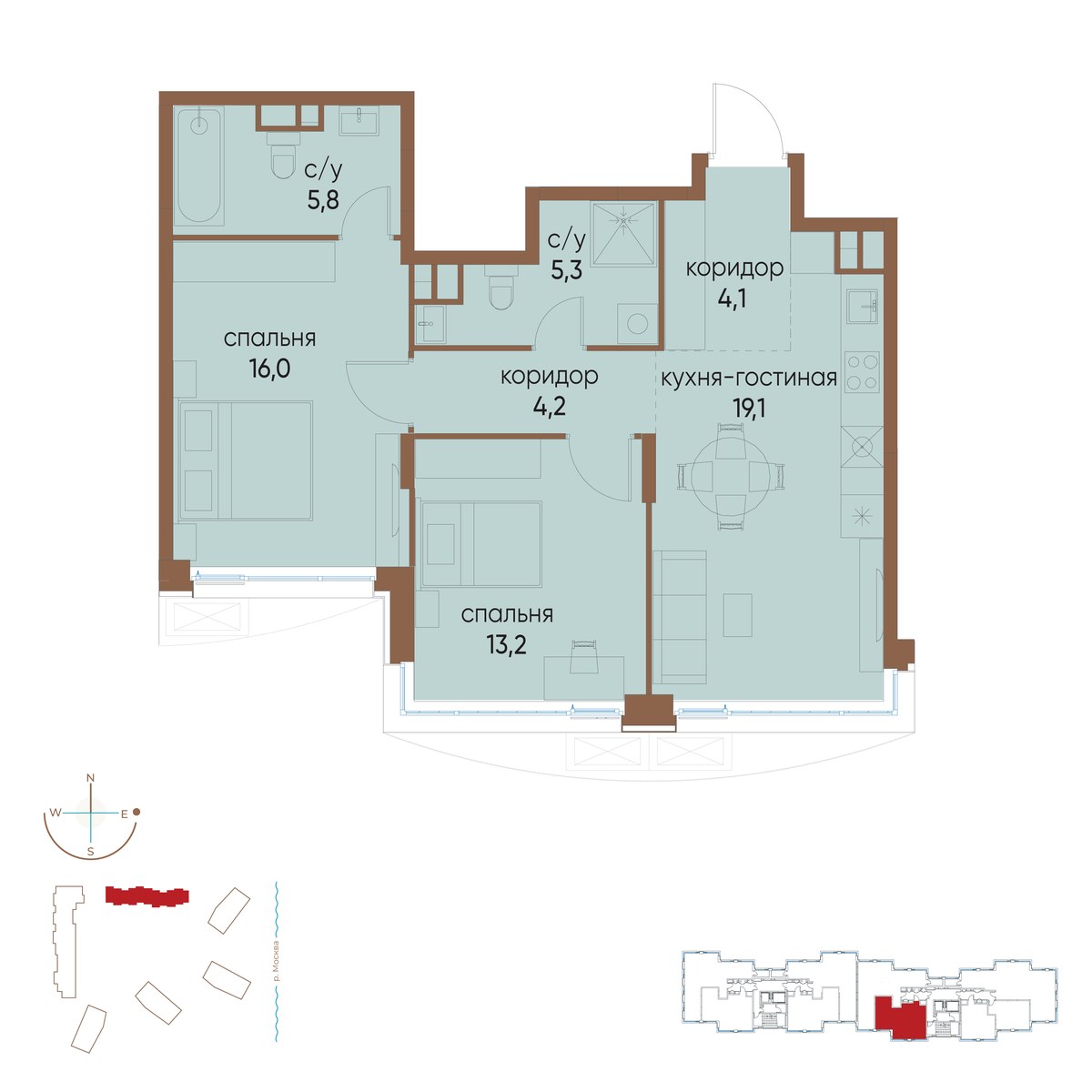 Планировка 67.9 м²