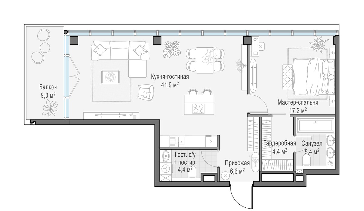 Планировка 82.4 м²