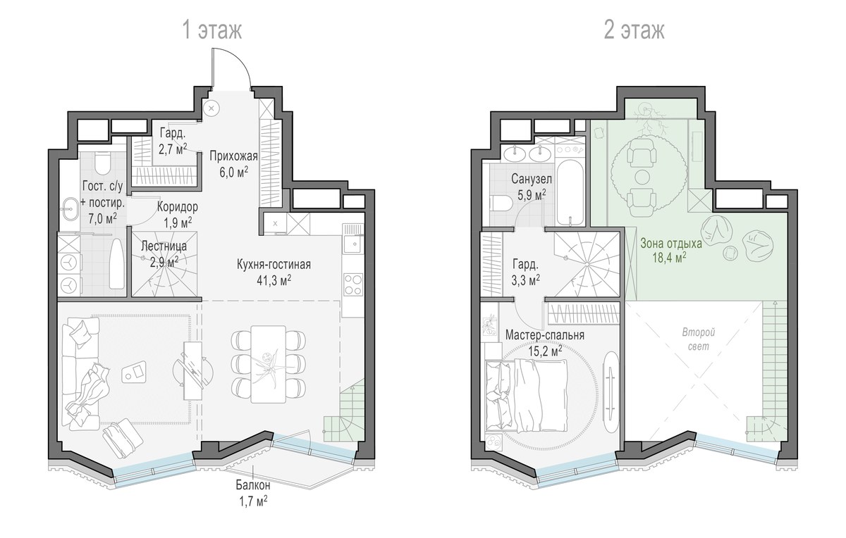 Планировка 86.3 м²