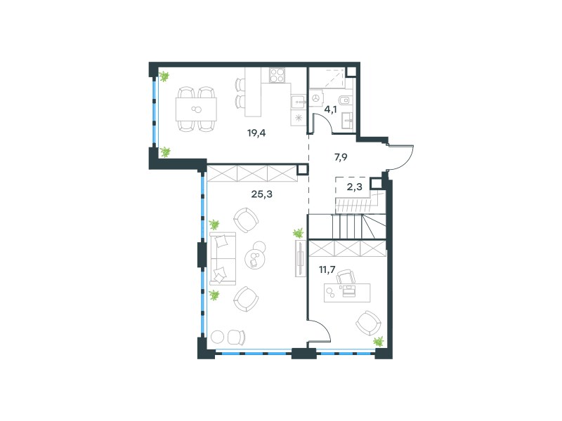 Планировка 116.8 м²