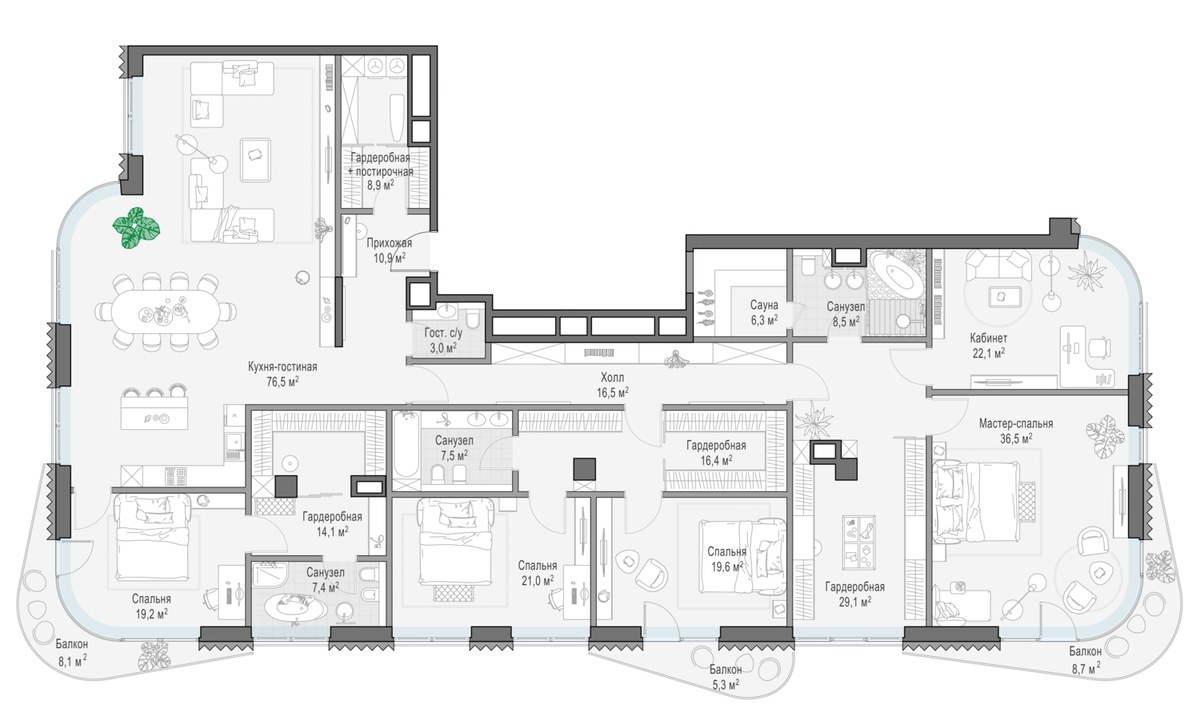 Планировка 327.2 м²