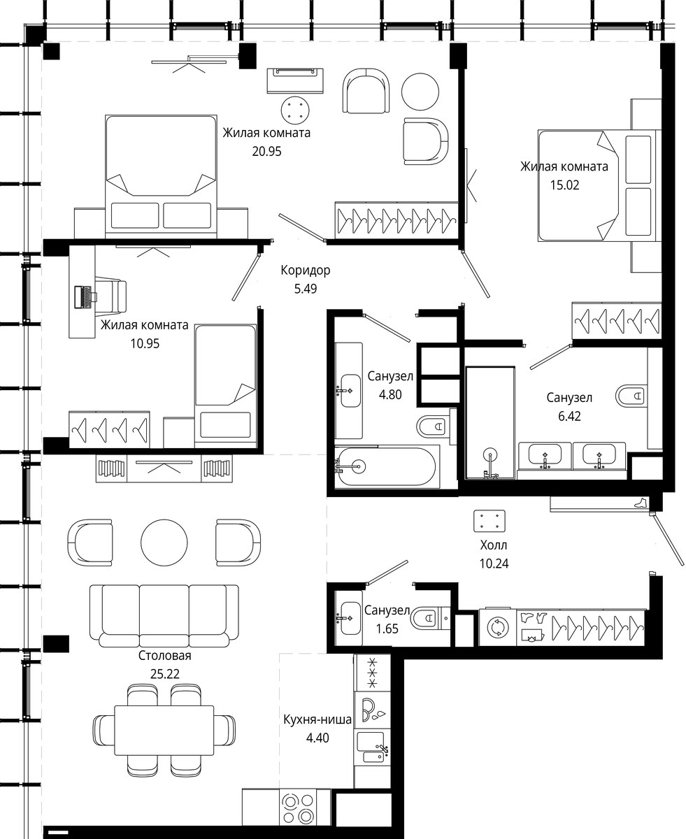 Планировка 106.5 м²
