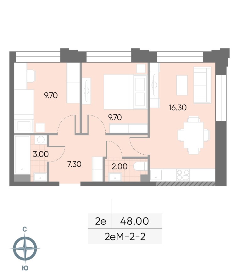 Планировка 48.0 м²