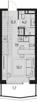 Планировка 30.0 м²