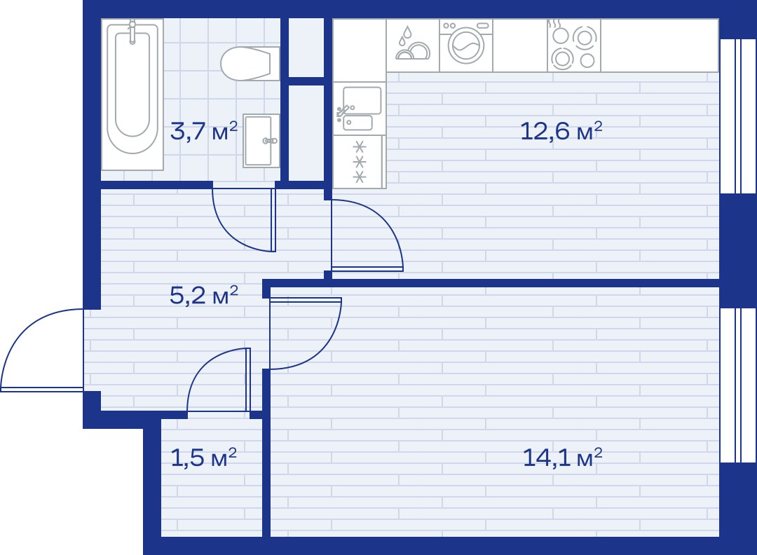 Планировка 37.0 м²