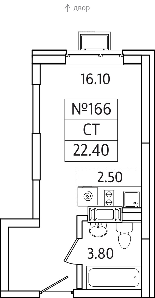 Планировка 22.4 м²