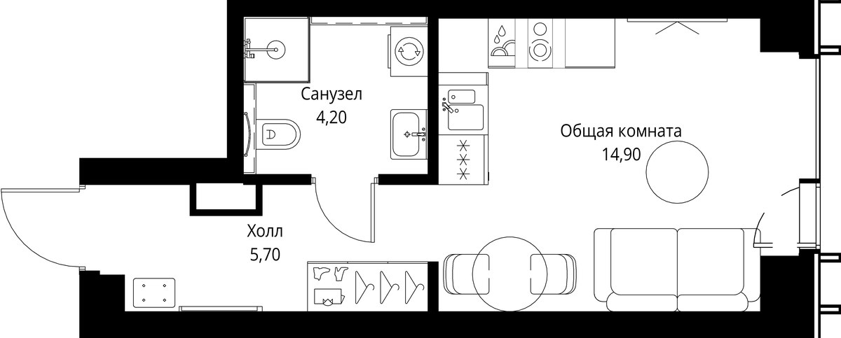 Планировка 24.8 м²