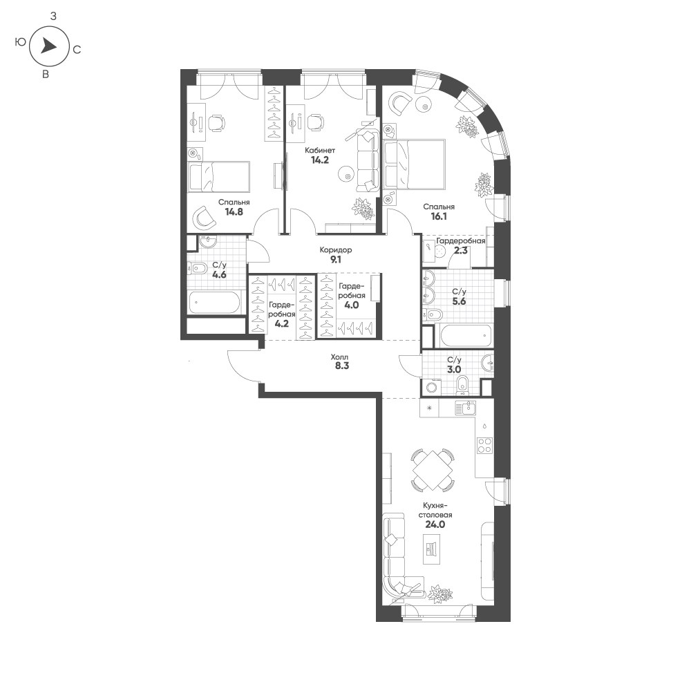 Планировка 110.2 м²