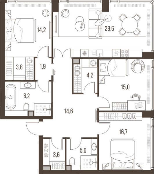 Планировка 116.8 м²