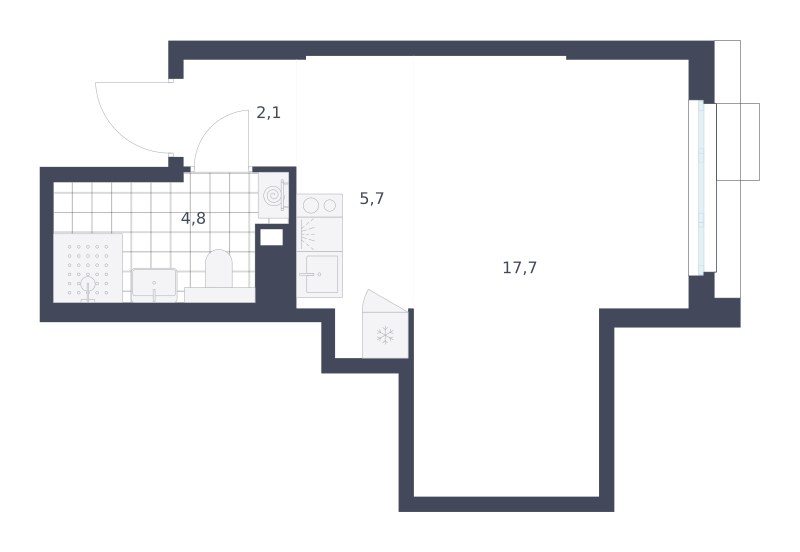 Планировка 30.3 м²