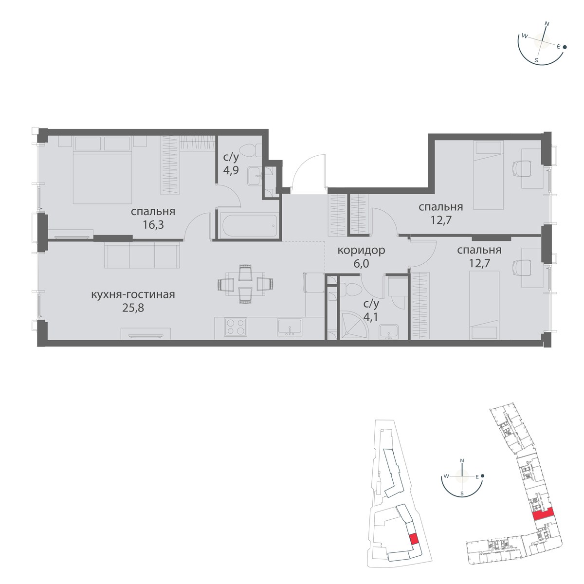 Планировка 82.5 м²