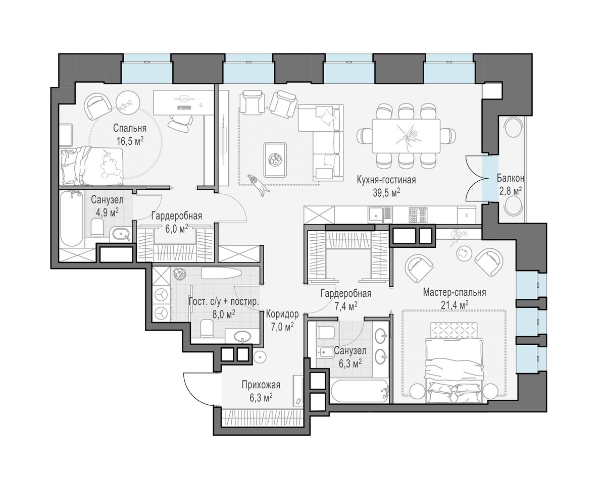 Планировка 120.5 м²