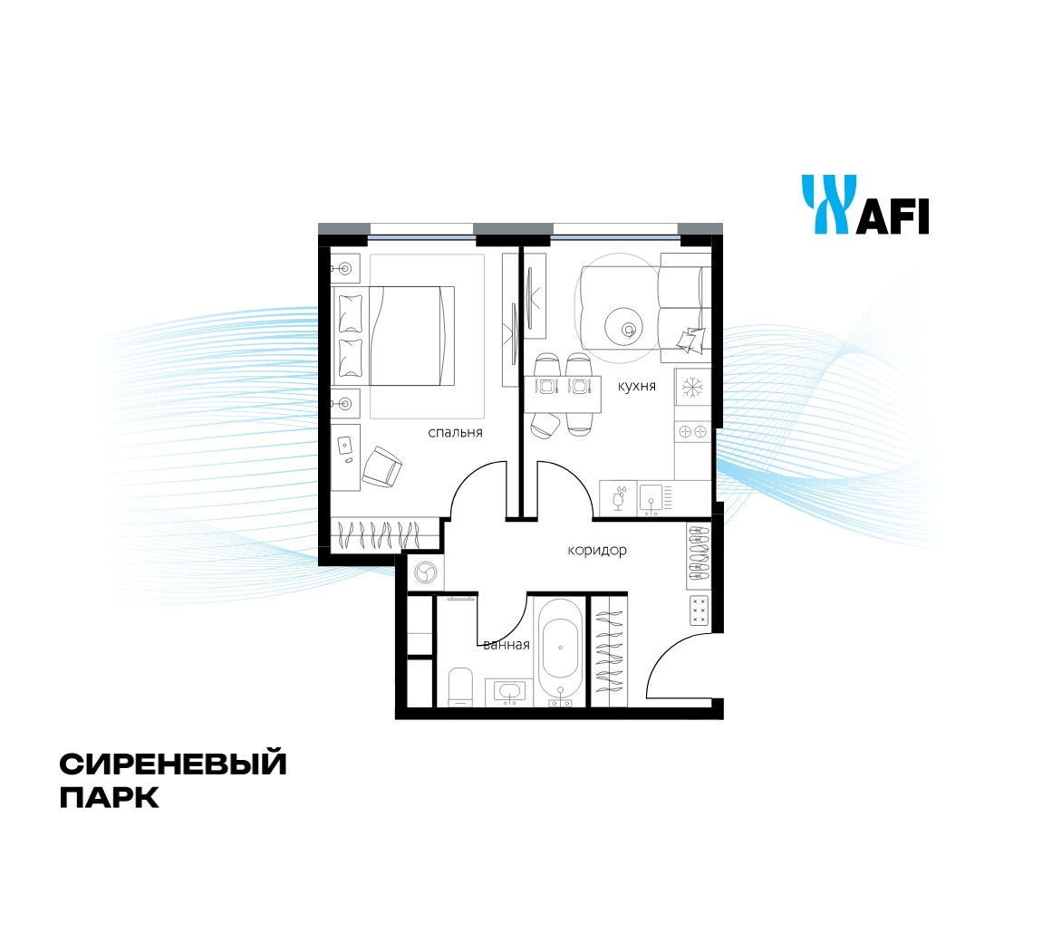 Планировка 40.6 м²