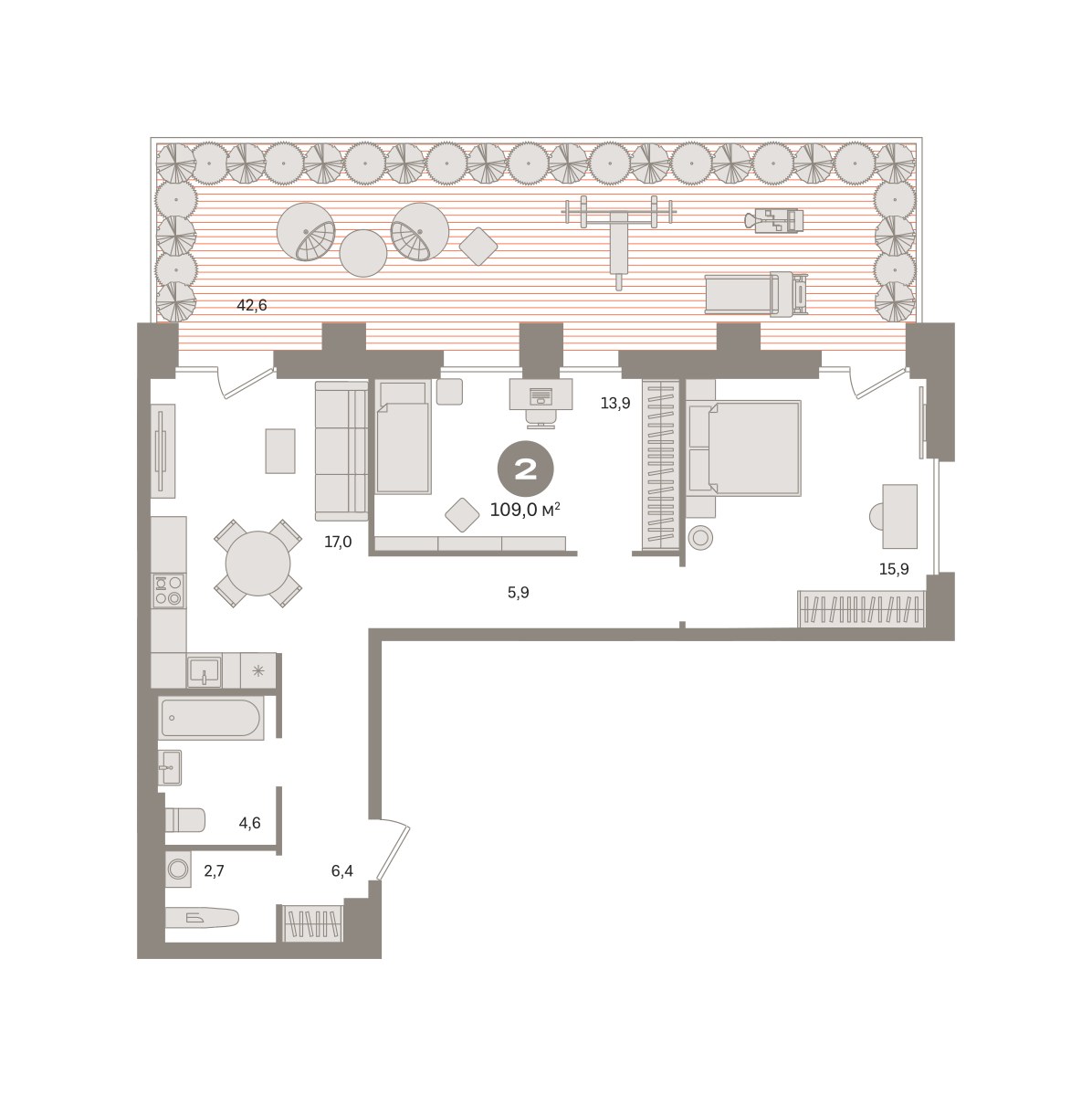 Планировка 109.03 м²