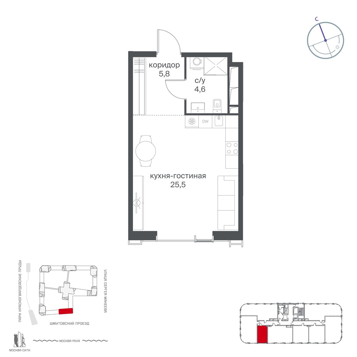 Планировка 35.9 м²
