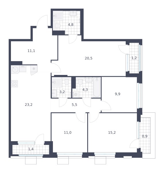 Планировка 112.2 м²