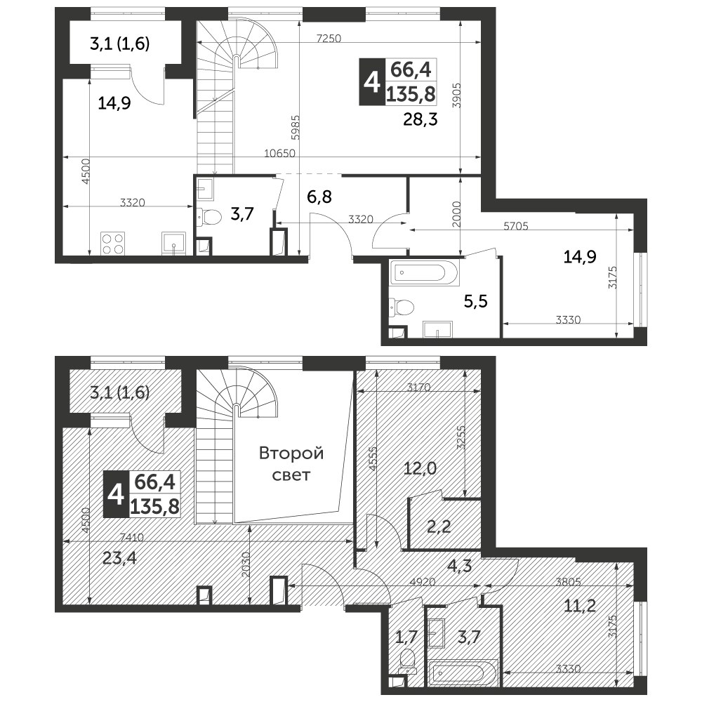 Планировка 135.8 м²