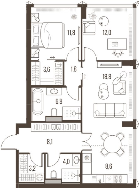 Планировка 78.7 м²
